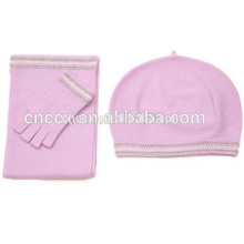 PK17ST279 Cashmere knitted scarf hat glove set